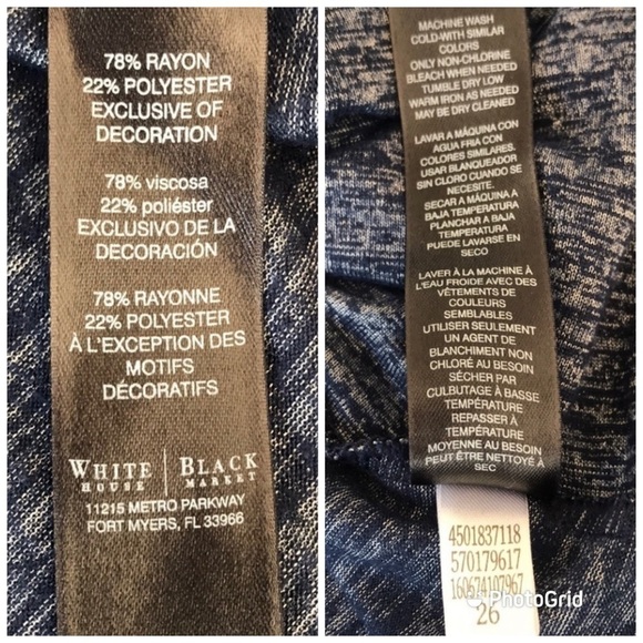 White House Black Market Asymmetrical Tuck Hem Tee Officer Blue XS - Picture 8 of 12